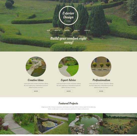 plantilla de sitio web de diseño exterior 50986
