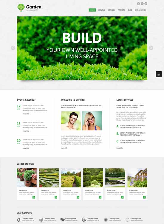 Jardín-Exterior-Diseño-Joomla-Template
