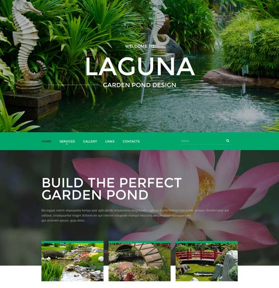 plantilla-de-sitio-web-de-diseno-de-estanque-de-jardin
