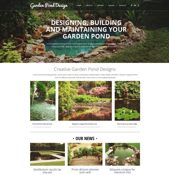 plantilla de sitio web de diseño de jardines 52638