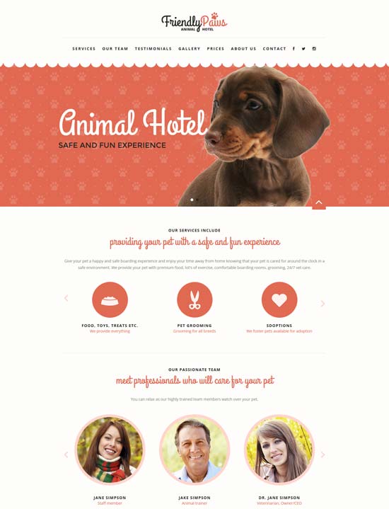 plantilla html de animales de patas