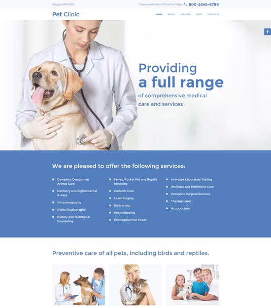 plantilla html de clínica de mascotas