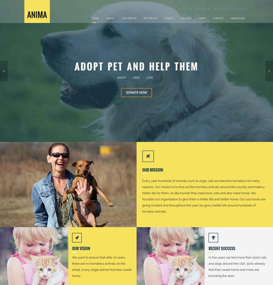 plantilla de refugio de rescate de mascotas anima