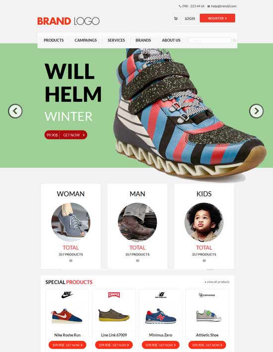 Brand-Logo-Free-Flat-ECommerce-Modello reattivo
