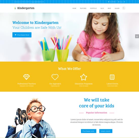 Jardín de infancia - Tema HTML para niños