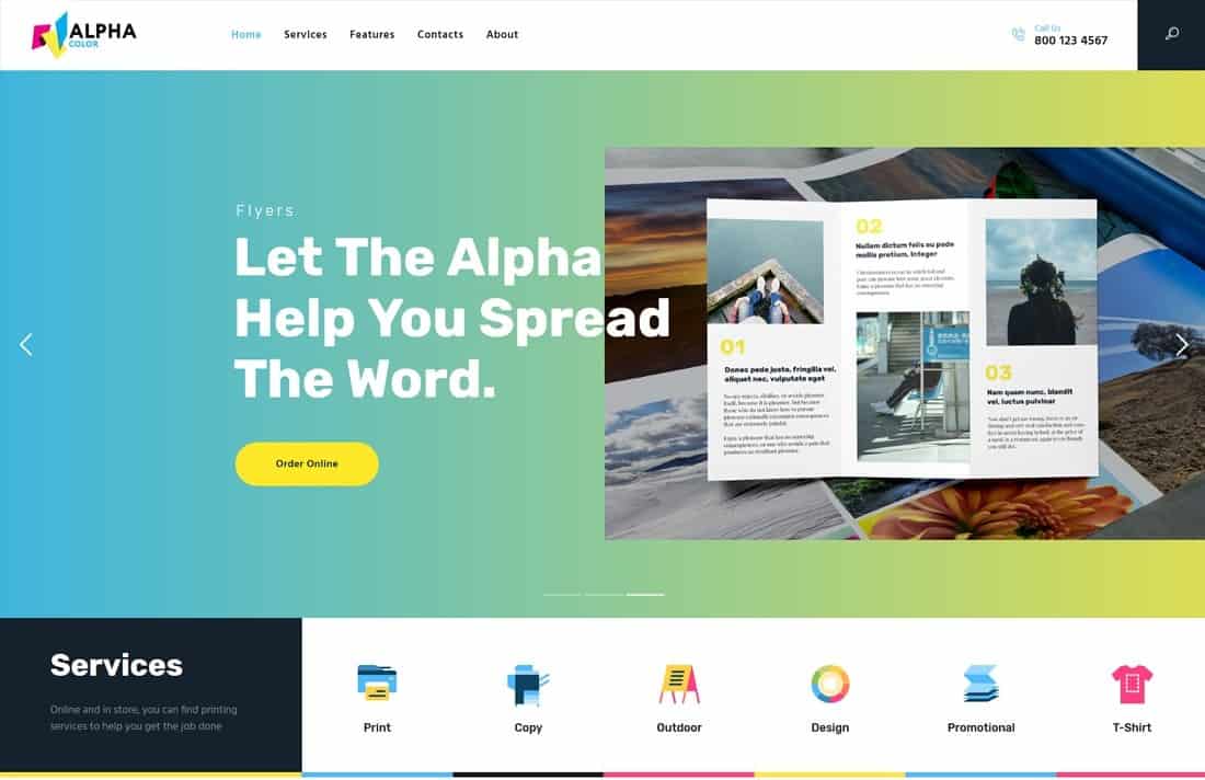 AlphaColor | พิมพ์ บริการออกแบบและพิมพ์ WordPress Theme + Elementor