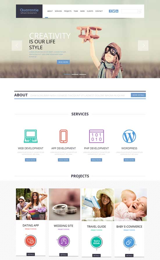 قالب Quarantie-Free-Flat-Corporate-Business-Responsive