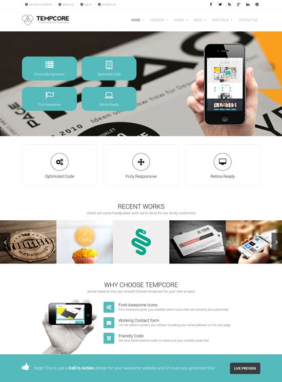 Tempcore- بيزنس- HTML5- قالب