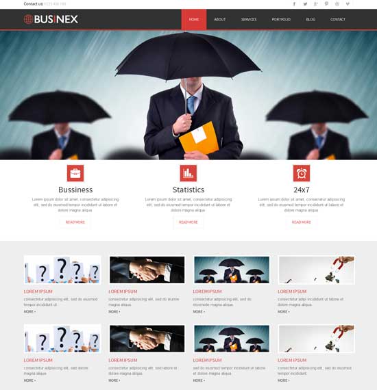قالب موقع ويب Businex-Free-Corporate-Business