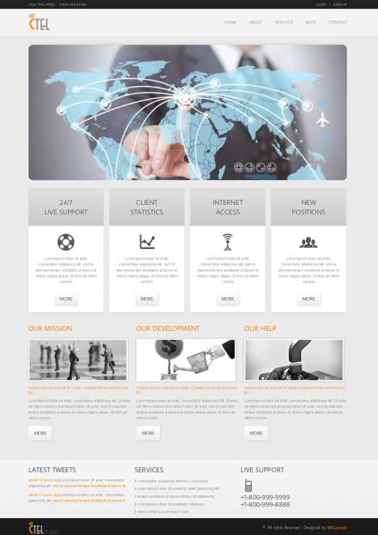 قوالب ويب خالية من الشركات والأعمال التجارية على شبكة الإنترنت CTEL