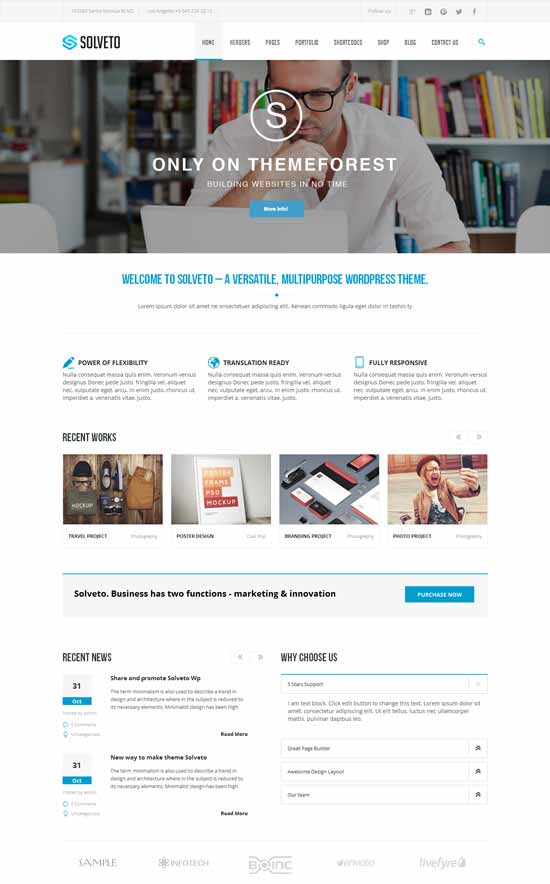 قالب الأعمال Solveto متعدد الأغراض