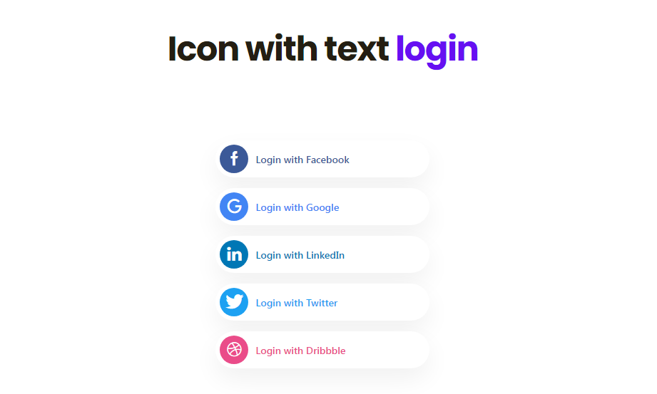 Pictograma de conectare socială a WP Social cu text