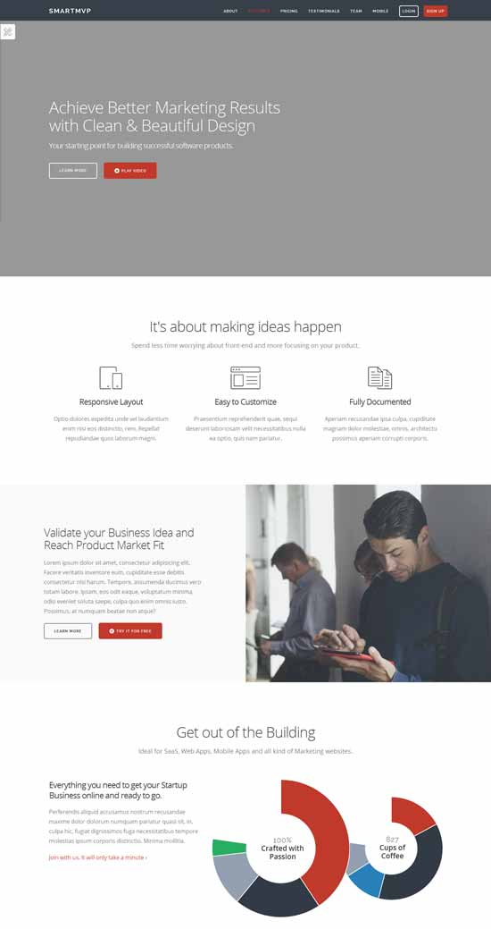 Modelo SmartMvp-Startup-Página de Destino
