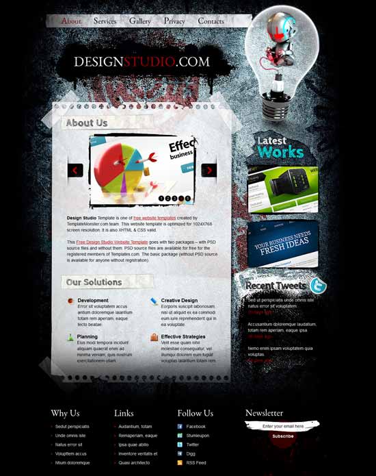 Free-Web-Design-Studio-Website-Modelo