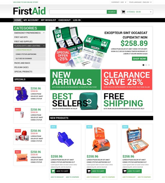 لوازم الرعاية الصحية موضوع magento