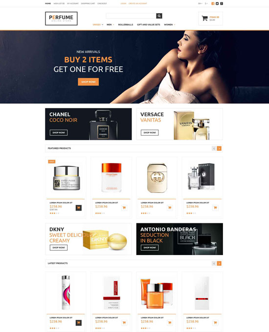 tema opencart de loja de perfumes