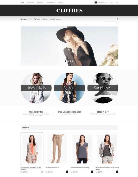ملابس مستجيبة قالب opencart