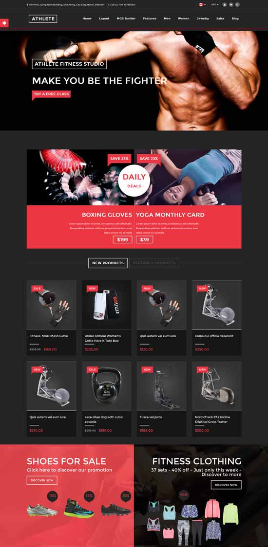 Fitness-Magento-motyw