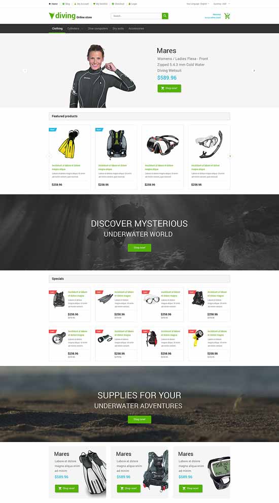 Motyw Deep-Blue-Dive-Magento