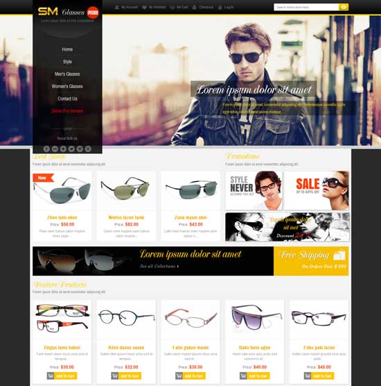 SM-Bez okularów-Responsive-Magento-Motyw