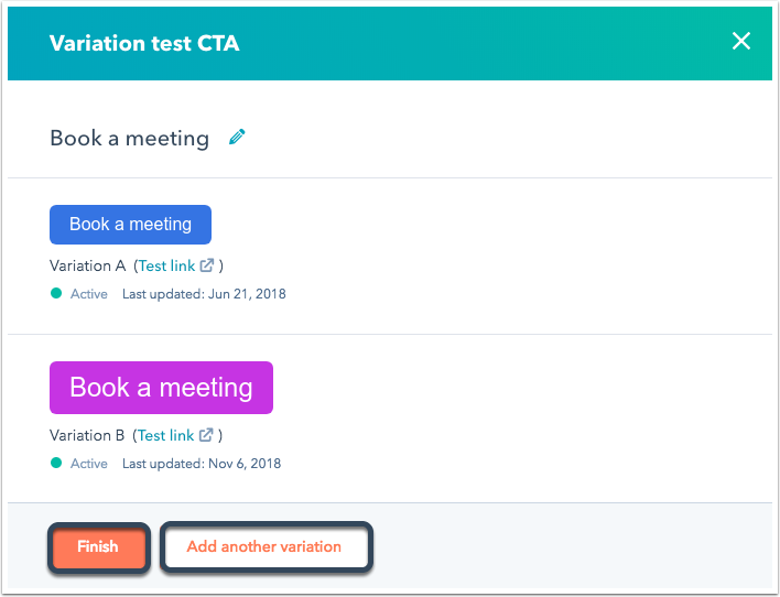 Marketingvariablen für A/B-Tests: HubSpot