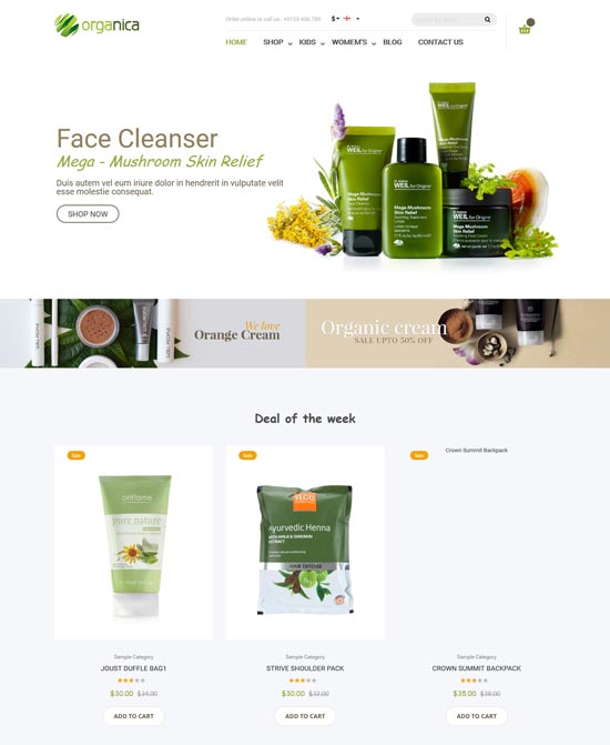 organika kosmetik alami tema magento