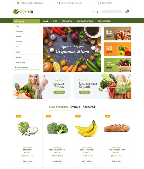 organica makanan organik tema magento