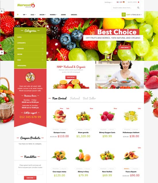 templat magento toko makanan panen venus