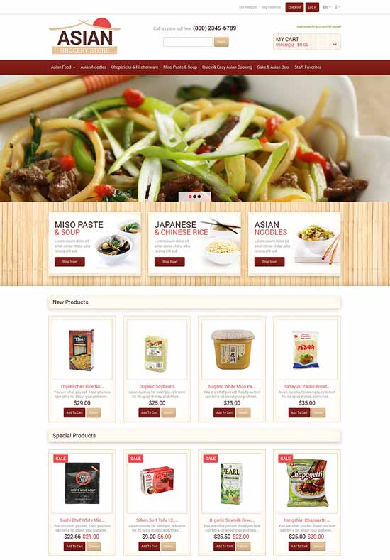 Toko Makanan Timur-Magento-Tema