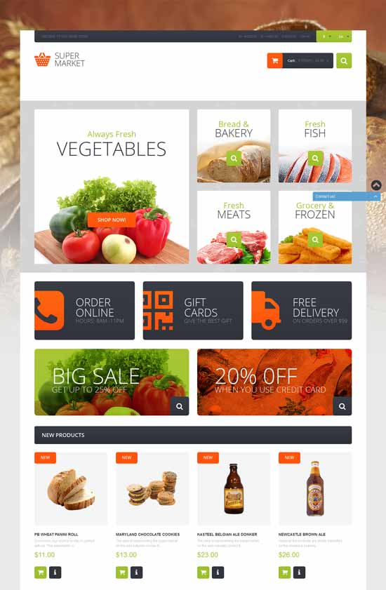 Supermarket-Templat-Magento-Makanan-Tema
