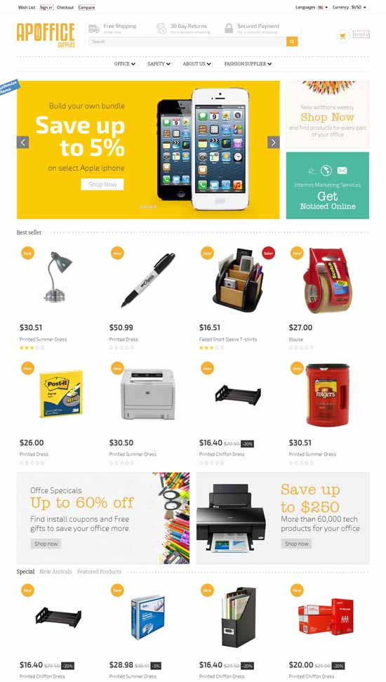 免费办公用品-prestashop-主题