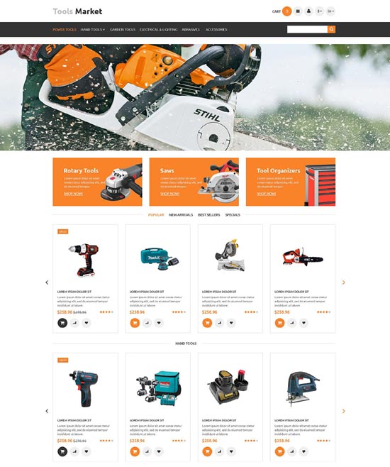 工具市场 Prestashop 主题