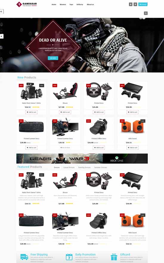 免费响应 Prestashop 游戏主题