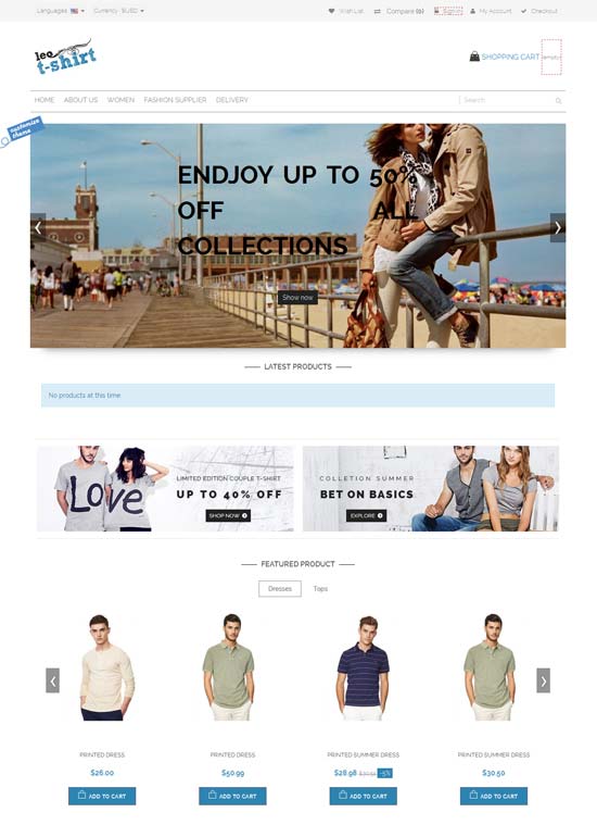 Leo T 恤免费 Prestashop 主题