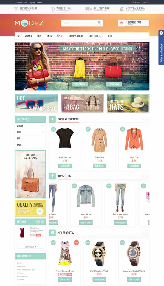 MODEZ-响应式-Prestashop-1.6-主题