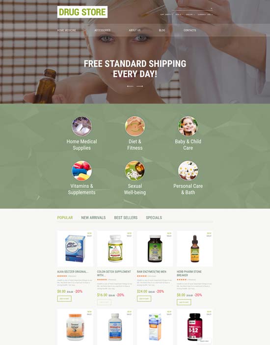 Responsives Prestashop-Theme für Drogerien