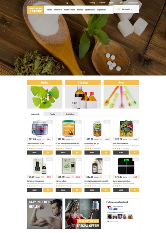 Nahrungsergänzungsmittel Prestashop Thema 52915