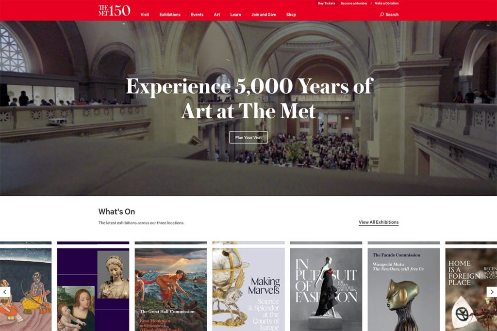 Website-Design des Met-Museums