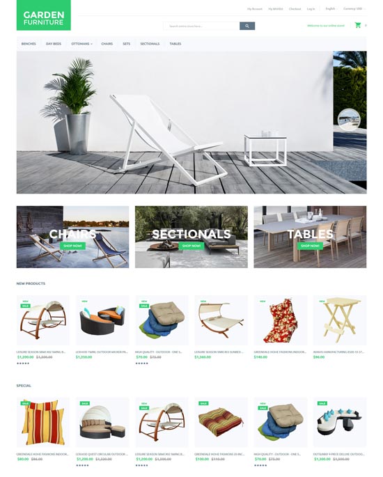 mobilier de gradina tema magento