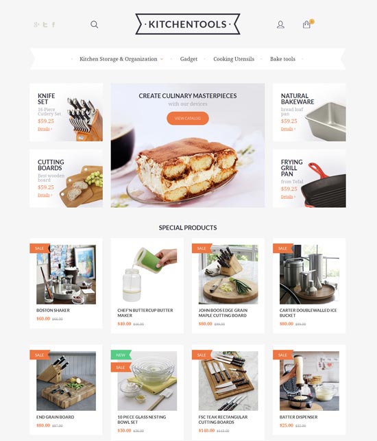 unelte de bucătărie tema magento