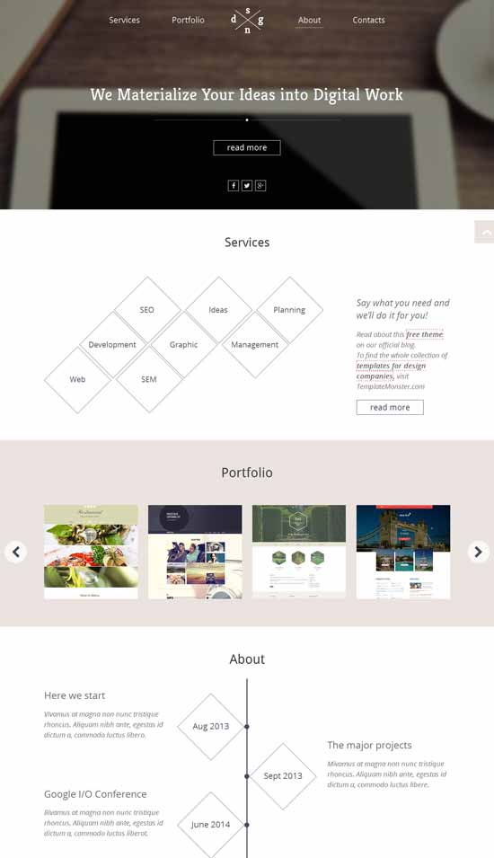 Plantilla de página única HTML5 sin agencia