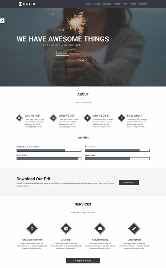 Plantilla HTML5 de una página con capacidad de respuesta gratuita