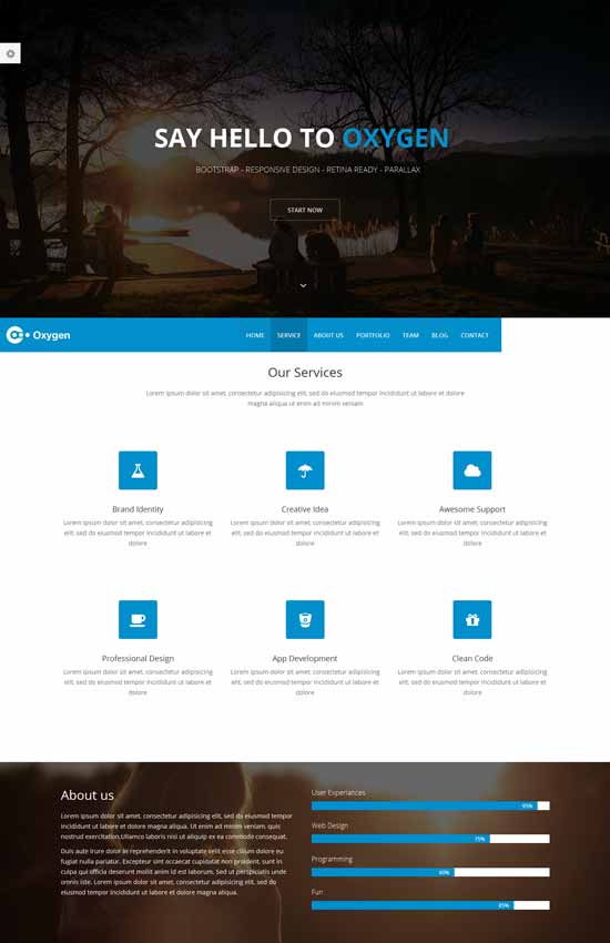 Plantilla-de-una-página-sin-oxígeno-Bootstrap