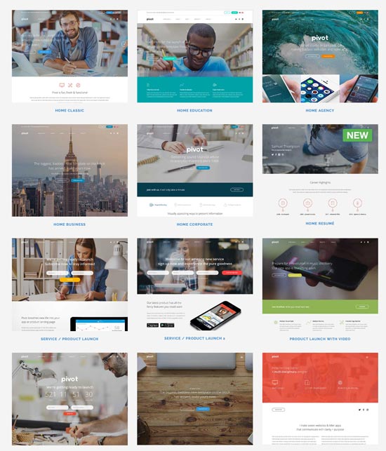 pivot templat situs web html terbaik