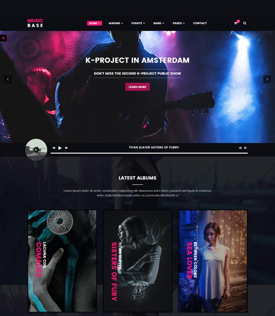Musicbase-Bandkünstler-HTML-Vorlage