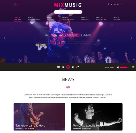 Mixmusic-Bandmusiker HTML5-Vorlage