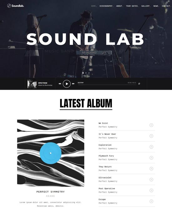 soundlab musikband html-vorlage