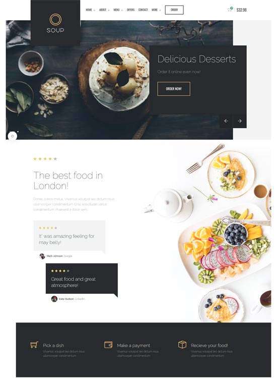 Online-Bestellsystemvorlage für Suppenrestaurants