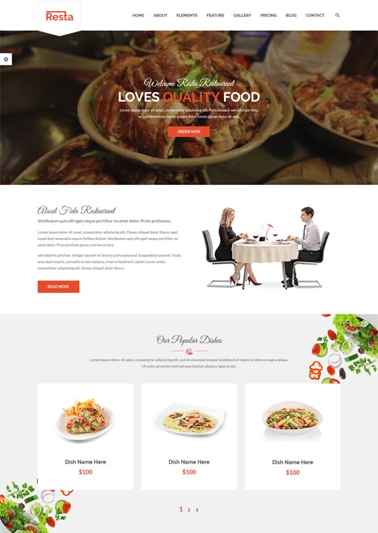 resta restaurant html-vorlage