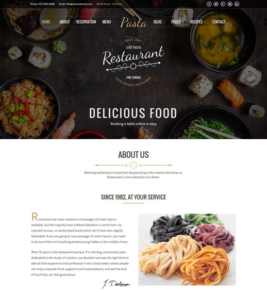 HTML-Vorlage für Nudelrestaurants